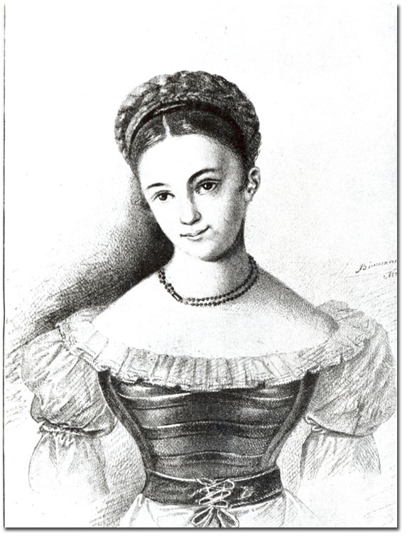 HiN | K. Zielnica "Karolina Jaenisch Pavlova (1807-1893), nach Biermann (W. Mickiewicz: Zywot Adama Mickiewicza, Poznan 1929)"